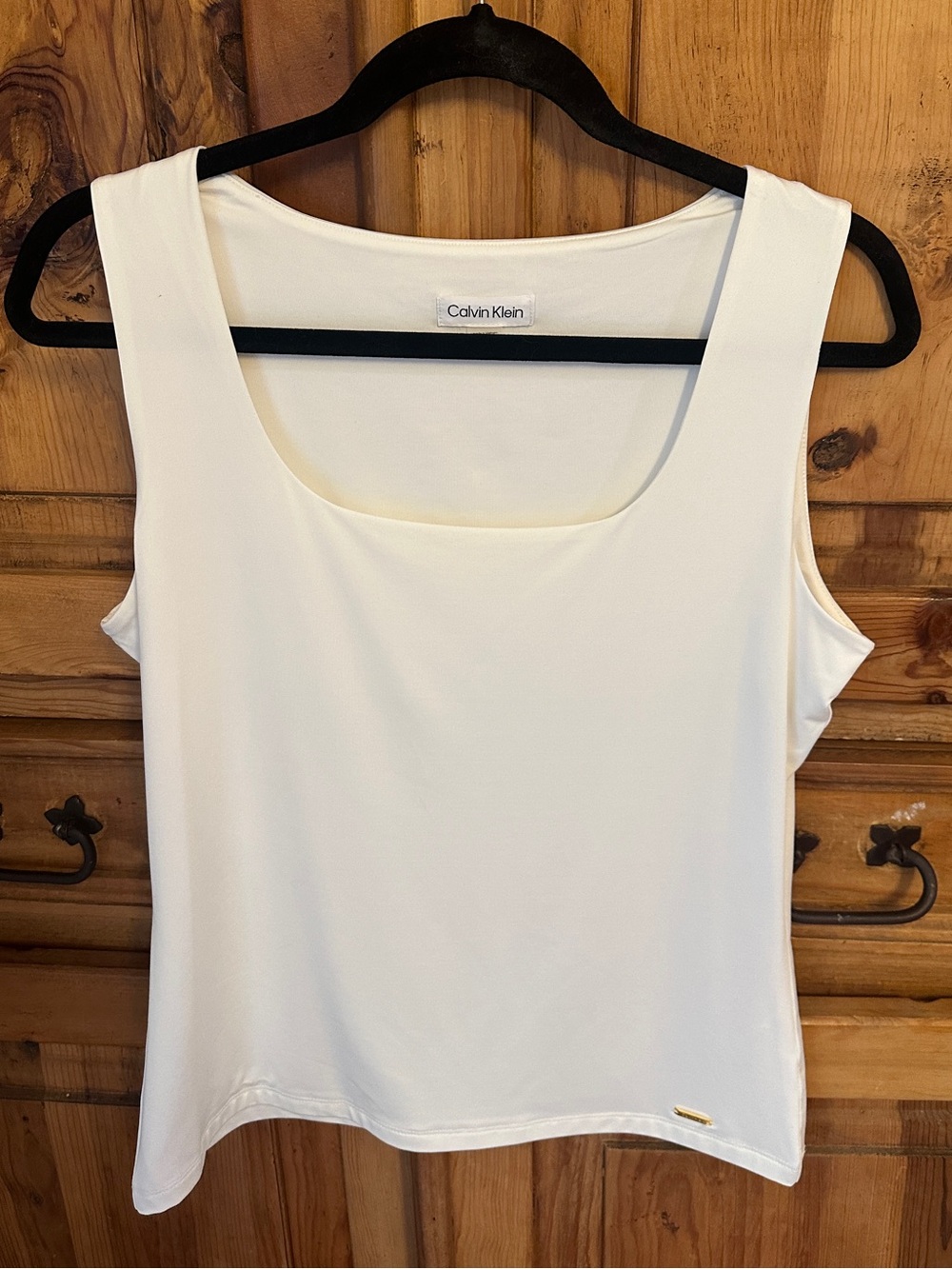 Calvin Klein Cream Scoop Neck Tank Top